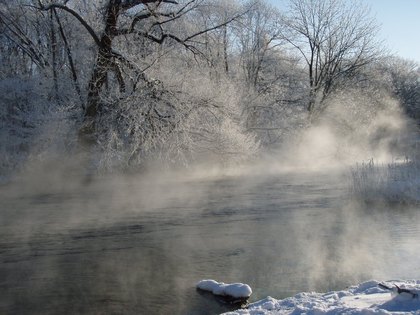 川霧と霧氷