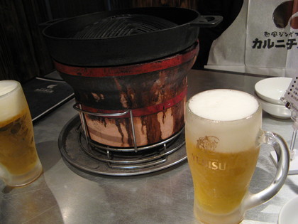 ジンギスカン鍋とヱビスビール