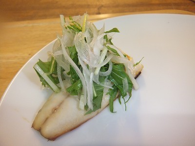 鯖の水菜オニオン　梅風味。